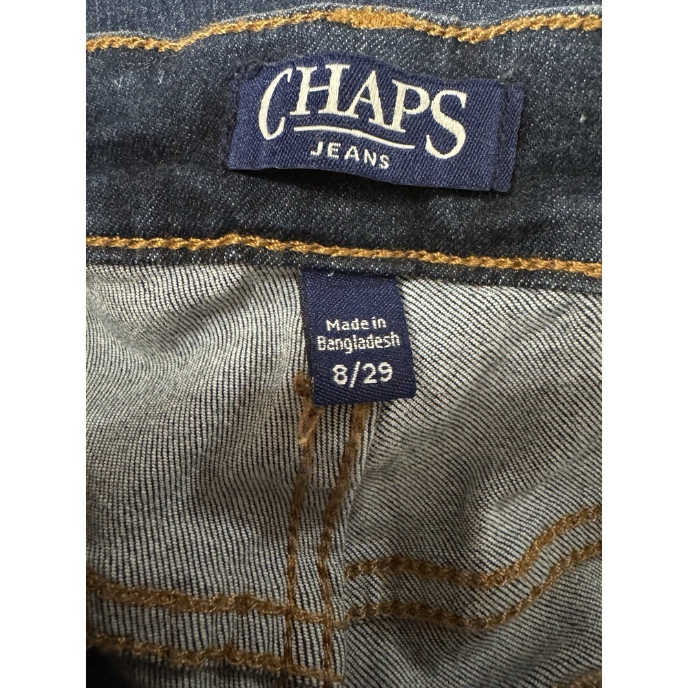 Chaps Mid Rise Crop Kick Jeans Womens 8 Blue Stretch Denim 29x25 - Picture 4 of 6